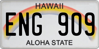 HI license plate ENG909
