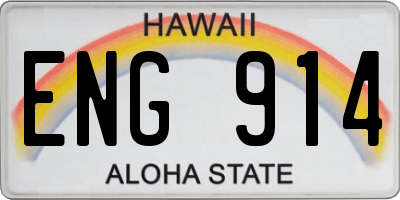 HI license plate ENG914