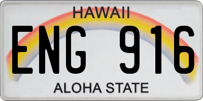 HI license plate ENG916