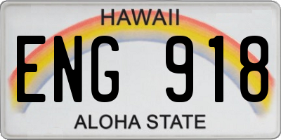 HI license plate ENG918