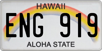 HI license plate ENG919