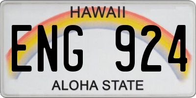 HI license plate ENG924