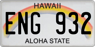 HI license plate ENG932