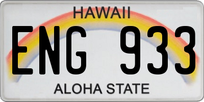 HI license plate ENG933