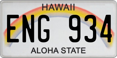 HI license plate ENG934
