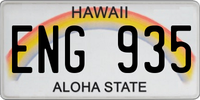 HI license plate ENG935