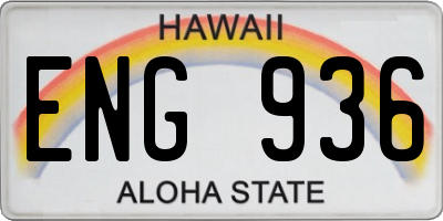 HI license plate ENG936