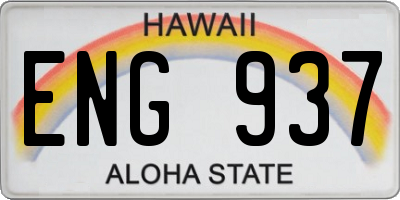 HI license plate ENG937