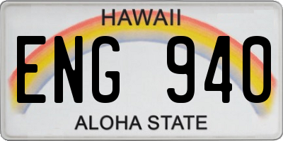 HI license plate ENG940