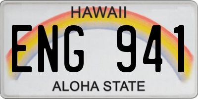 HI license plate ENG941