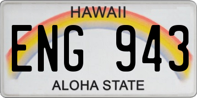 HI license plate ENG943