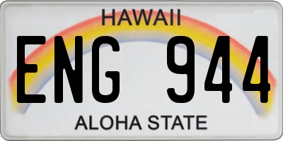 HI license plate ENG944