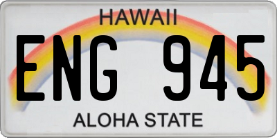 HI license plate ENG945