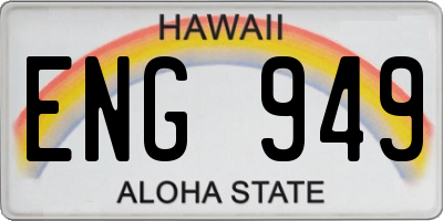 HI license plate ENG949