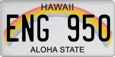 HI license plate ENG950