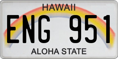 HI license plate ENG951