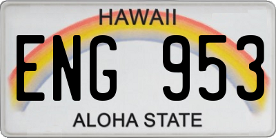 HI license plate ENG953