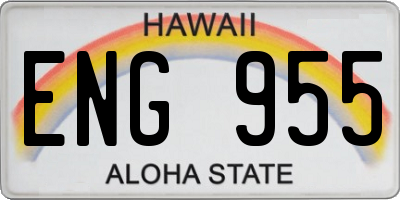 HI license plate ENG955