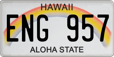 HI license plate ENG957