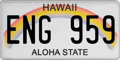 HI license plate ENG959
