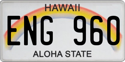 HI license plate ENG960