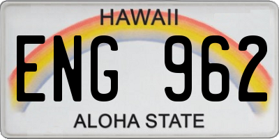 HI license plate ENG962