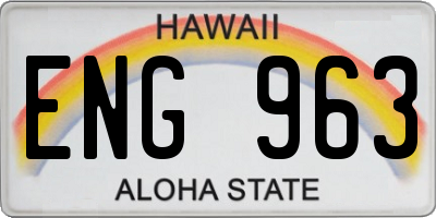 HI license plate ENG963