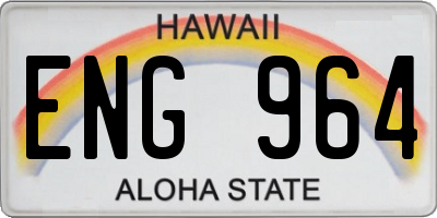 HI license plate ENG964