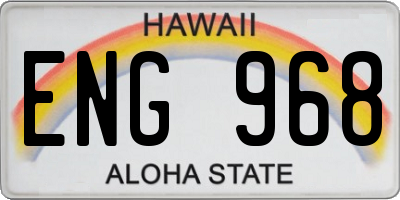 HI license plate ENG968