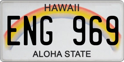 HI license plate ENG969