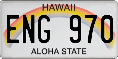 HI license plate ENG970