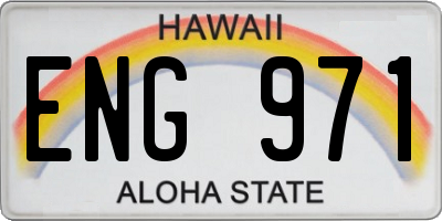 HI license plate ENG971