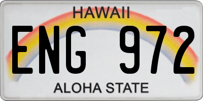 HI license plate ENG972
