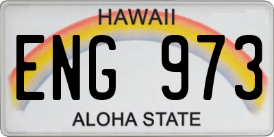 HI license plate ENG973