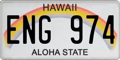 HI license plate ENG974