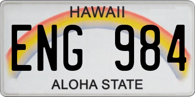HI license plate ENG984
