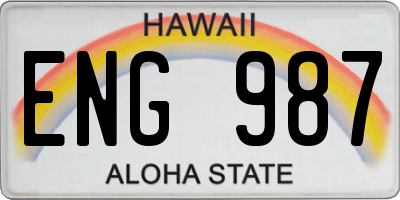 HI license plate ENG987