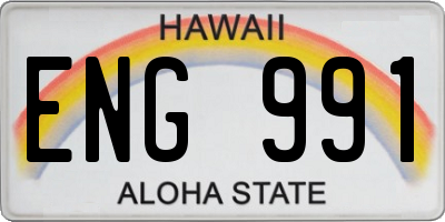 HI license plate ENG991