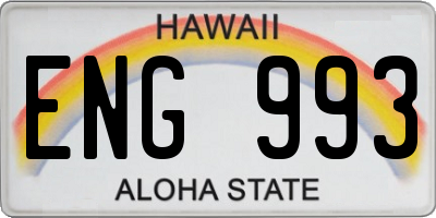 HI license plate ENG993