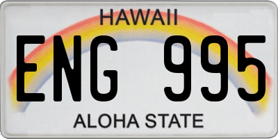 HI license plate ENG995