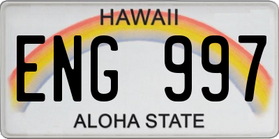 HI license plate ENG997