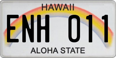 HI license plate ENH011