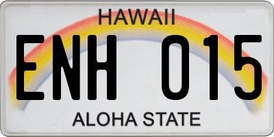 HI license plate ENH015