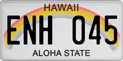 HI license plate ENH045