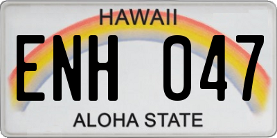 HI license plate ENH047