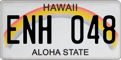 HI license plate ENH048