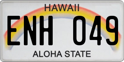 HI license plate ENH049