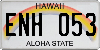 HI license plate ENH053