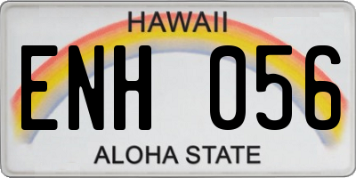 HI license plate ENH056