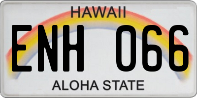 HI license plate ENH066